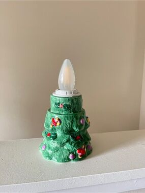 Vintage Ceramic Green Christmas Tree Night Light - Green